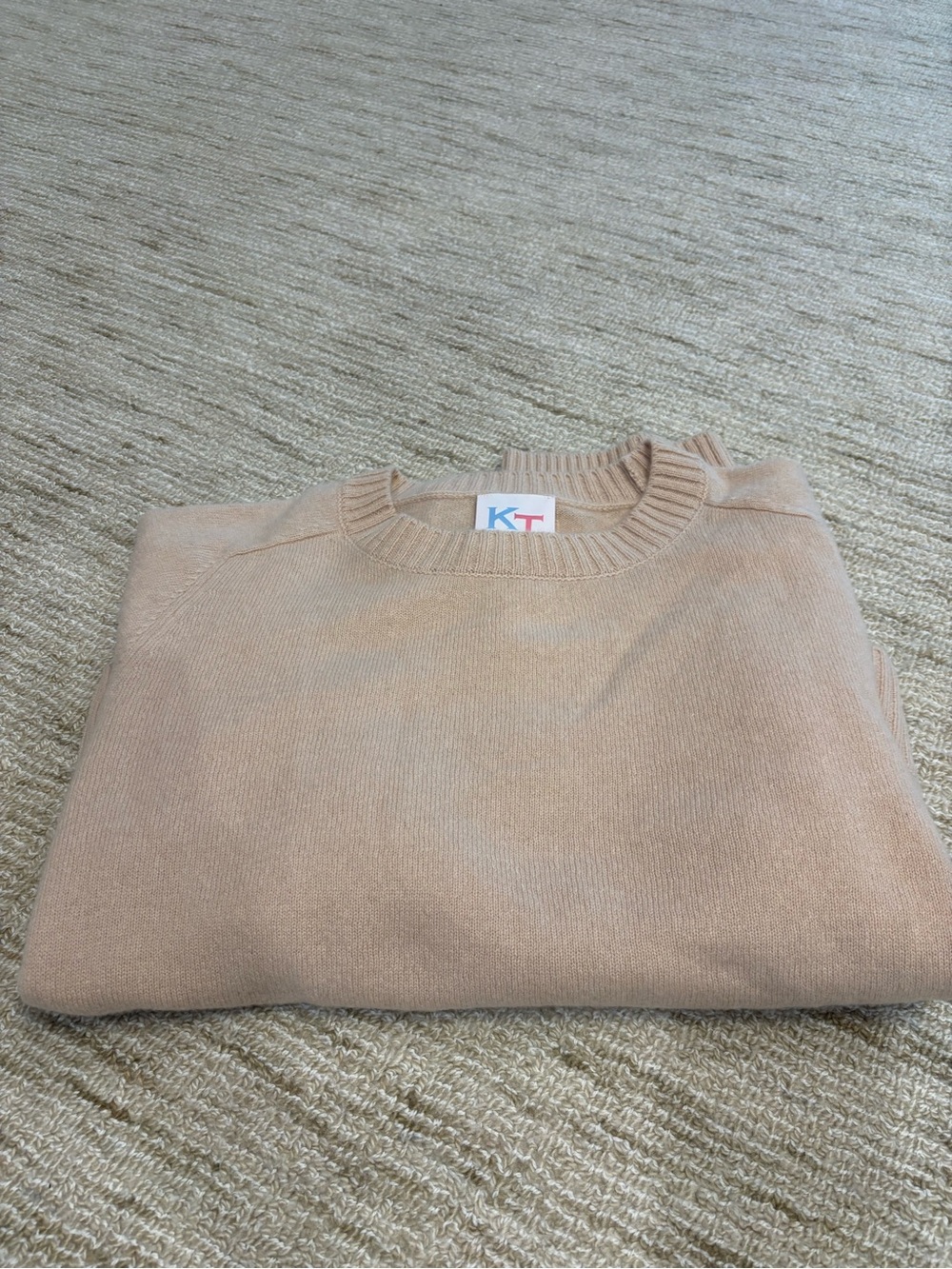 Soft-Touch Crewneck Sweater in Light Beige